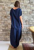 Lalli Damask Asymmetric Panel Top Navy